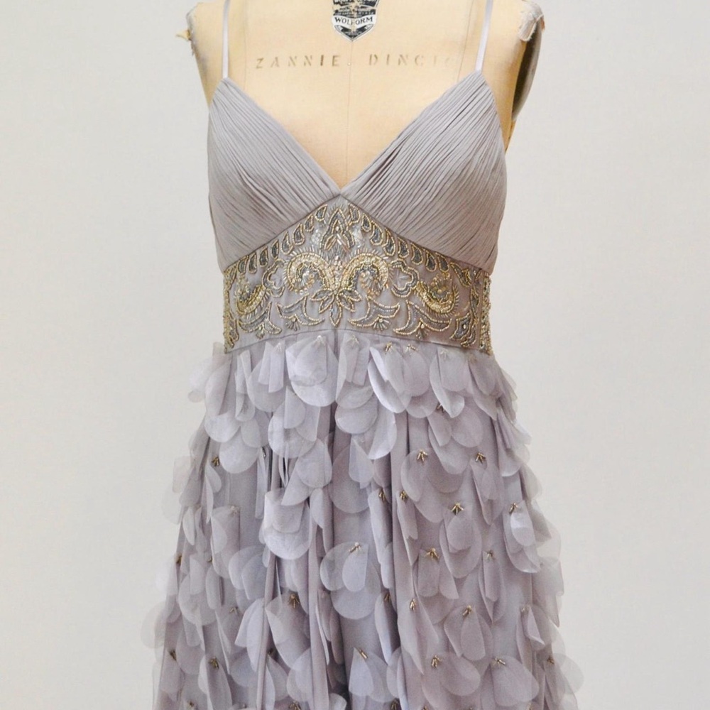 2000s Y2K Vintage Silk Beaded Sue Wong Designer Dress - Picture 5 of 5